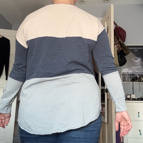 Color blocked striped knit sweater - Picture 2 of 5